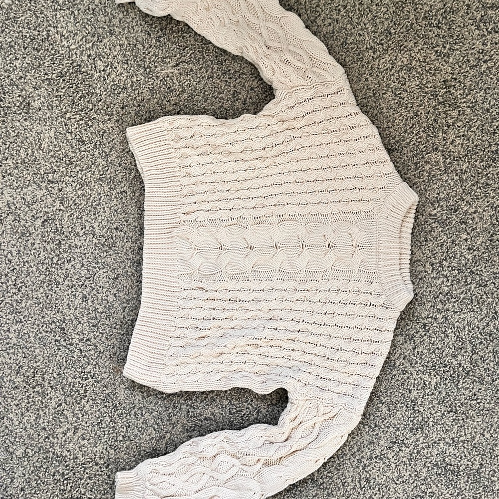 moon & madison Textured Knit Cream Sweater